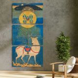 Kasuga Deer Mandala three panel canvas print in a contemporary interior