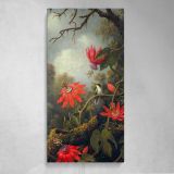Hummingbird and Passionflowers ca 1875 1885 by Martin Johnson Heade Canvas Wall Art Print