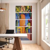 Turkish Cafe by August Macke five panel canvas wall art office mockup