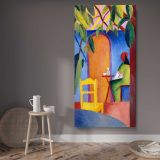 Turkish Cafe by August Macke canvas wall art displayed in a contemporary room