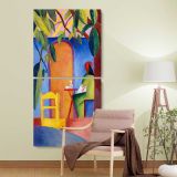 Turkish Cafe by August Macke two panel canvas wall art room mockup