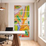 Eiffel Tower by Robert Delaunay five panel canvas wall art office mockup