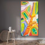 Eiffel Tower by Robert Delaunay canvas wall art displayed in a contemporary room