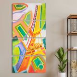 Eiffel Tower by Robert Delaunay three panel canvas wall art room mockup