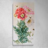 Poppies and Bees 1906 by Paul de Longpre Canvas Wall Art Print