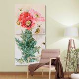 Poppies and Bees 1906 by Paul de Longpre two panel canvas wall art room mockup