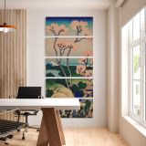 Hokusai by Katsushika Hokusai five panel canvas wall art office mockup