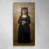 Mona Lisa Cat Portrait Canvas Wall Art Print
