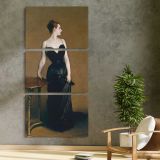 Madame X Madame Pierre Gautreau ca 1883 1884 by John Singer Sargent three panel canvas print in a contemporary interior