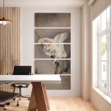 Scops Owl in Moonlight Ohara Koson by Ohara Koson five panel canvas wall art office mockup