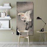 Scops Owl in Moonlight Ohara Koson by Ohara Koson canvas wall art shown in a modern interior