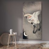 Scops Owl in Moonlight Ohara Koson by Ohara Koson canvas wall art displayed in a contemporary room