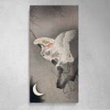 Scops Owl in Moonlight Ohara Koson by Ohara Koson Canvas Wall Art Print