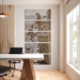 Notre Dame de Paris 1881 drawing by Luc Olivier Merson five panel canvas wall art office mockup