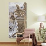 Notre Dame de Paris 1881 drawing by Luc Olivier Merson two panel canvas wall art room mockup