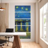 Starry Night Over the Rhone by Vincent van Gogh five panel canvas wall art office mockup