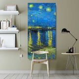 Starry Night Over the Rhone by Vincent van Gogh canvas wall art shown in a modern interior