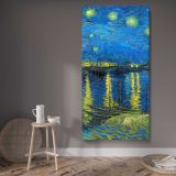Starry Night Over the Rhone by Vincent van Gogh canvas wall art displayed in a contemporary room