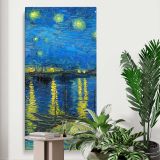 Starry Night Over the Rhone by Vincent van Gogh canvas print displayed in a modern interior