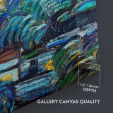 Starry Night Van Goghs artwork by Vincent van Gogh close up showing gallery canvas texture and depth