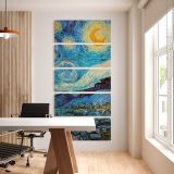 Starry Night Van Goghs artwork by Vincent van Gogh five panel canvas wall art office mockup