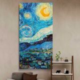 Starry Night Van Goghs artwork by Vincent van Gogh canvas wall art in a styled interior