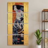 Judith II by Gustav Klimt three panel canvas wall art room mockup