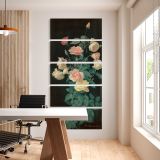 Roses 1878 by George Cochran Lambdin five panel canvas wall art office mockup
