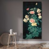 Roses 1878 by George Cochran Lambdin canvas wall art displayed in a contemporary room