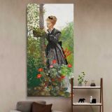 Summer 1874 by Winslow Homer canvas wall art in a styled interior