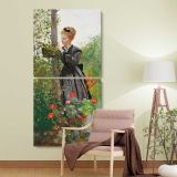 Summer 1874 by Winslow Homer two panel canvas wall art room mockup