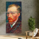 Van Gogh by Vincent van Gogh three panel canvas print in a contemporary interior
