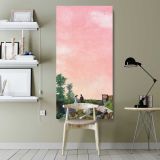 Garden at Sainte Adresse by Claude Monet canvas wall art shown in a modern interior