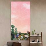 Garden at Sainte Adresse by Claude Monet canvas wall art in a styled interior