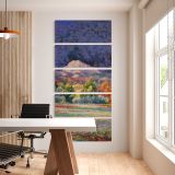 Mediterranean Garden Landscape by Claude Monet five panel canvas wall art office mockup