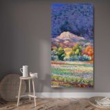 Mediterranean Garden Landscape by Claude Monet canvas wall art displayed in a contemporary room
