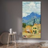 The Yellow House at Arles by Vincent van Gogh canvas wall art displayed in a contemporary room