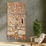 The Tree of Life by Gustav Klimt three panel canvas print in a contemporary interior