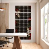 Christmas Houndstooth Floral Pattern five panel canvas wall art office mockup