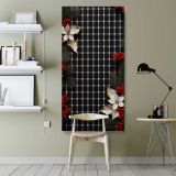 Christmas Houndstooth Floral Pattern canvas wall art shown in a modern interior