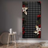 Christmas Houndstooth Floral Pattern canvas wall art displayed in a contemporary room
