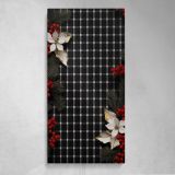Christmas Houndstooth Floral Pattern Canvas Wall Art Print