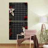 Christmas Houndstooth Floral Pattern two panel canvas wall art room mockup