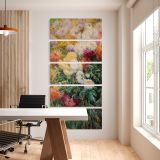Chrysanthemums in the Garden at Petit Gennevilliers 1893 painting by Gustave Caillebotte five panel canvas wall art office mockup