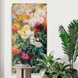 Chrysanthemums in the Garden at Petit Gennevilliers 1893 painting by Gustave Caillebotte canvas print displayed in a modern interior