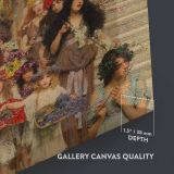 Spring by Lawrence Alma Tadema close up showing gallery canvas texture and depth