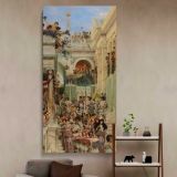 Spring by Lawrence Alma Tadema canvas wall art in a styled interior