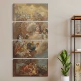 The Glorification of Saint Dominic 1710 1785 by Francesco Solimena three panel canvas wall art room mockup