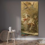 The Immaculate Conception with Joachim and Saint Anne canvas wall art displayed in a contemporary room