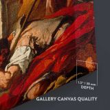 The Assumption of the Virgin by Gaspare Diziani close up showing gallery canvas texture and depth